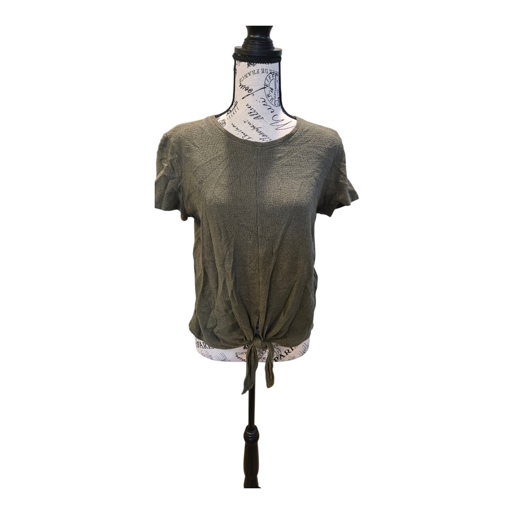 Madewell Green Short Sleeve Tie-Front Tee Sz S